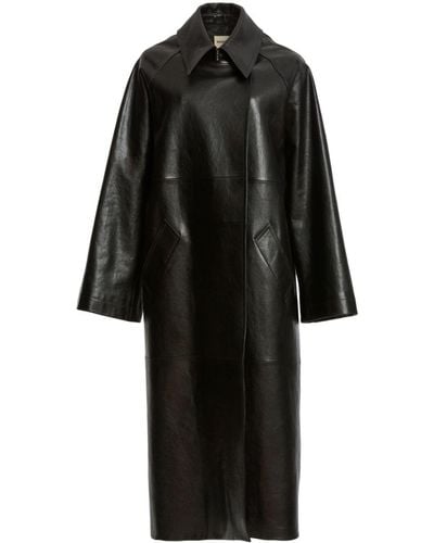 Khaite The Minnie Leather Coat - Black
