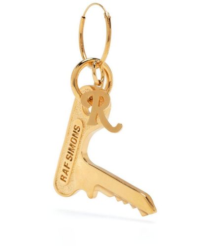 Raf Simons logo hoop earrings - Gold