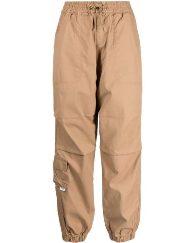 Chocoolate Tapered Cotton Cargo Trousers - Natural