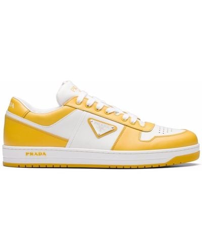 Prada Sneakers mit Logo-Patch - Gelb