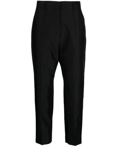 Barena Pressed-crease Pleated Tapered Trousers - Black