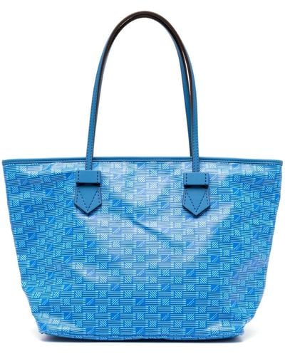 Moreau Saint Tropez Leather Tote Bag - Blue