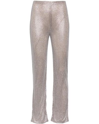 GIUSEPPE DI MORABITO Rhinestone-embellished High-waist leggings - Grey