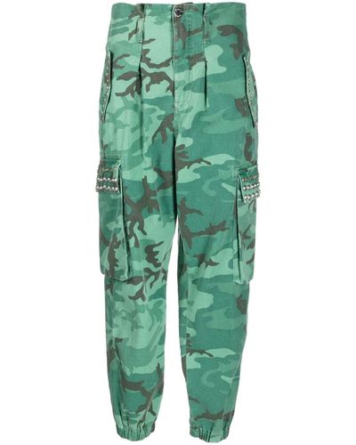 Pinko Pantalones cargo con motivo militar - Verde