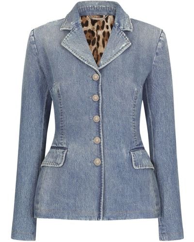Dolce & Gabbana Structured Denim Jacket - Blue
