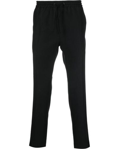 Calvin Klein Drawstring-waist Straight-leg Pants - Black