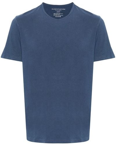 Majestic Filatures T-Shirt aus Bio-Baumwolle - Blau