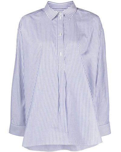 Totême Totême Striped Half-placket Shirt - Blue