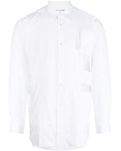 Comme des Garçons Camisa a paneles con abertura - Blanco