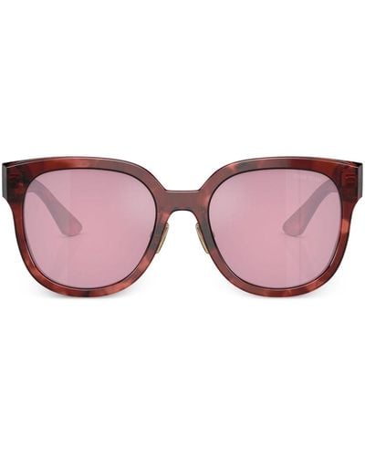 Miu Miu Logo-lettering D-frame Sunglasses - Pink