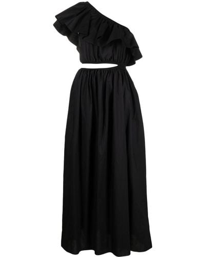 Matteau One-shoulder Asymmetric Maxi Dress - Black