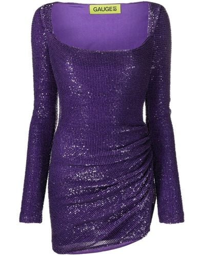GAUGE81 Sequin-embellished Long-sleeve Minidress - Purple