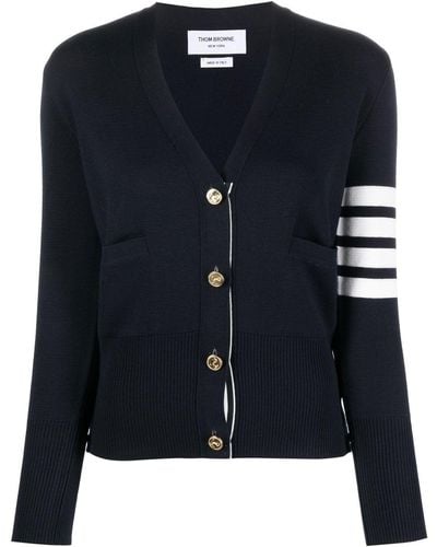 Thom Browne 4Bar Wool Cardigan - Blue