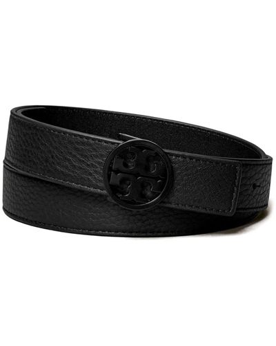 Tory Burch Miller Double T leather belt - Noir