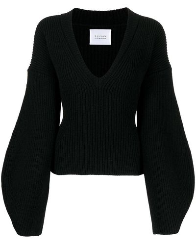 Galvan London Vネック セーター - ブラック