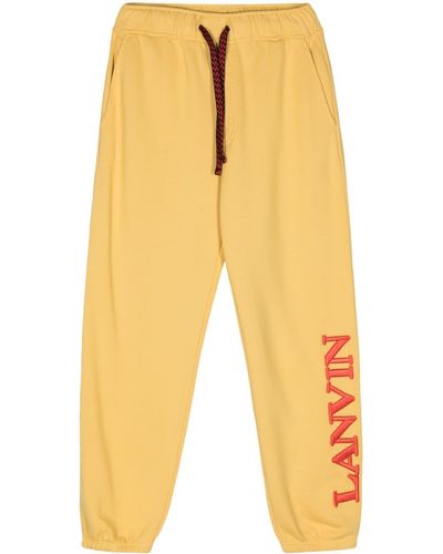 Lanvin X Future Logo-embroidered Cotton Track Trousers - Yellow