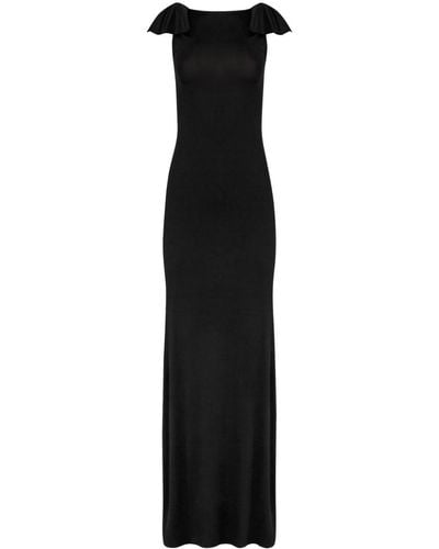 Nina Ricci Bow-embellished Open-back Gown - Black