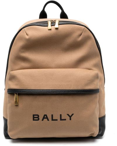 Bally Logo-print Two-tone Backpack - Natural