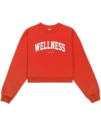 Sporty & Rich Wellness Ivy Cropped Sweatshirt - Red