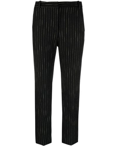 Pinko Pinstriped Slim-fit Tailored Trousers - Black
