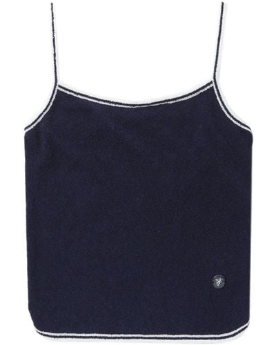 SJYP Stripe-trim Knitted Tank Top - Blue