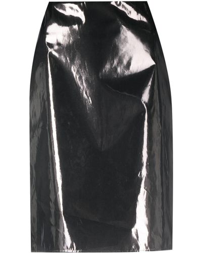 Aspesi Metallic-finish Pencil Skirt - Black
