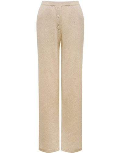 12 STOREEZ Fine-knit Cashmere Straight-leg Pants - Natural