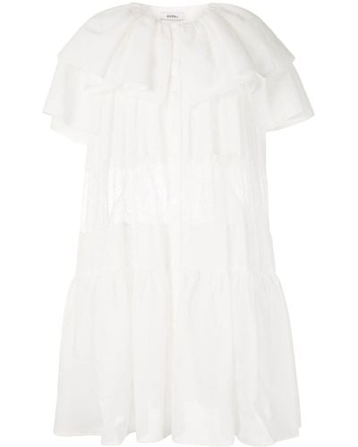 Goen.J Tiered Mini Dress - White