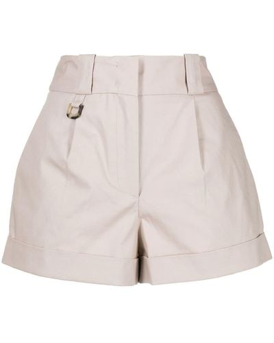 Vivetta High-waisted Cotton Shorts - Natural