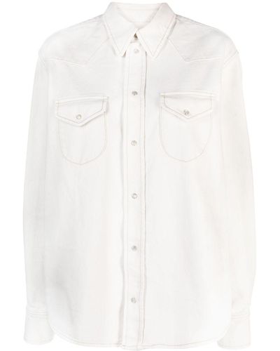 Bally Chemise en coton à coutures contrastantes - Blanc