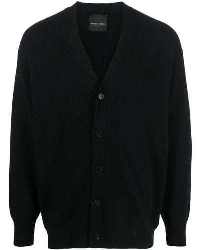 Roberto Collina V-neck Merino-cashmere-blend Cardigan - Black
