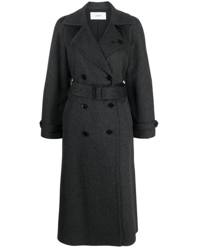 Lardini Lady Double-breasted Wool Coat - Black