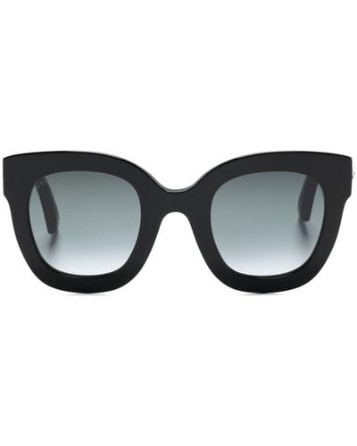 Gucci Stars Oversized-sonnenbrille Mit Rundem Rahmen Aus Azetat Mit Verzierungen - Schwarz
