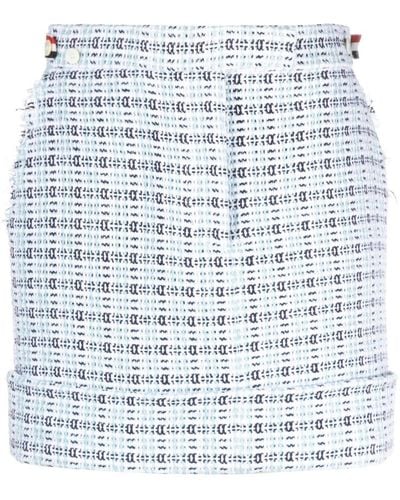 Thom Browne High-waisted Tweed Skirt - Blue