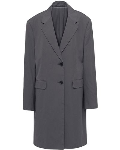 Prada Manteau à simple boutonnage - Gris