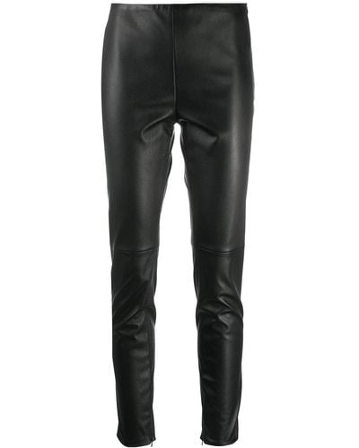 Ralph Lauren Collection Eleanora Leather Trousers - Black