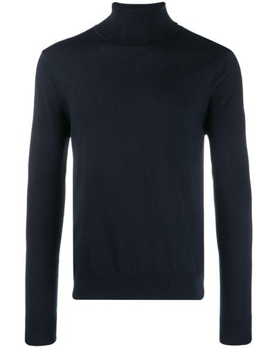 Sandro Roll-neck Wool Sweater - Blue