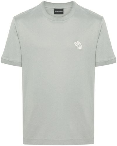 Emporio Armani Katoenen T-shirt Met Geborduurd Logo - Grijs