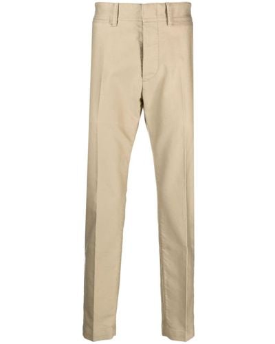 Tom Ford Pressed-crease Straight-leg Tailored Pants - Natural