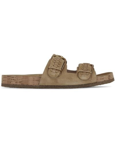 Veronica Beard Paige Buckled Sandals - Brown