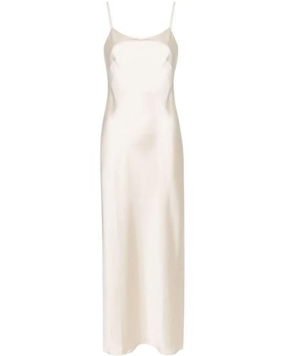 Roberto Collina Sleeveless Satin Slip Dress - White