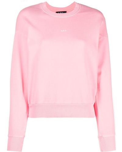 A.P.C. Sweatshirt mit Logo-Print - Pink