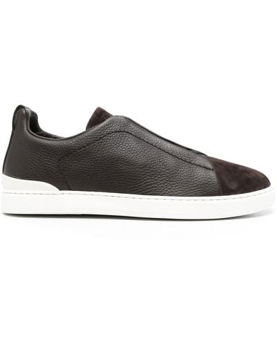 ZEGNA Elasticated Slip-on Sneakers - Grey