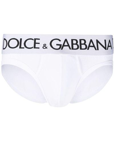 Dolce & Gabbana Slip à taille à logo - Blanc