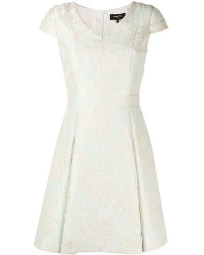 Paule Ka Pleated-skirt Jacquard Dress - White