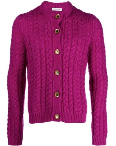 Wales Bonner Liberty Cable-knit Cardigan - Pink