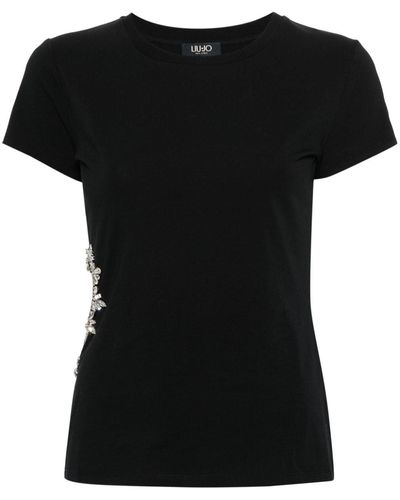 Liu Jo T-shirt Verfraaid Met Edelsteen - Zwart