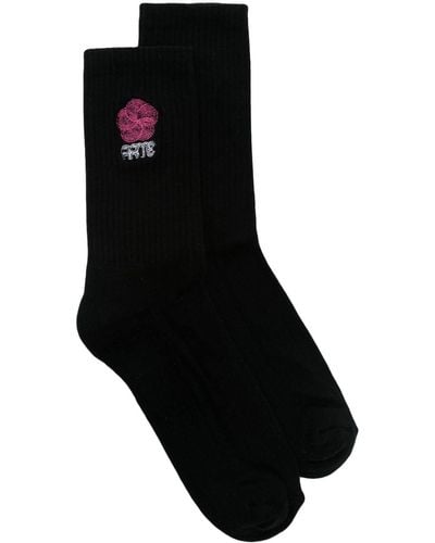 Arte' Logo-embroidered Socks - Black