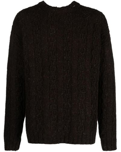 Our Legacy Aran-knit Wool Jumper - Black