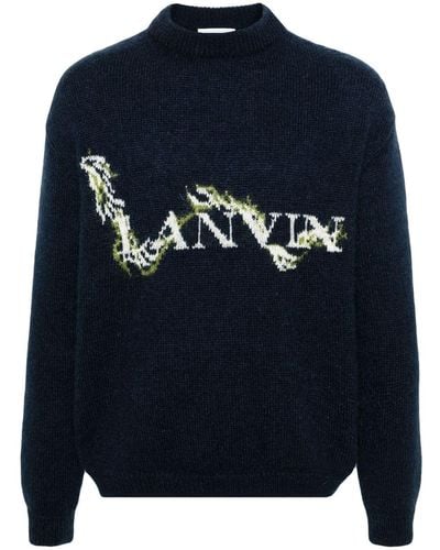 Lanvin Logo Jacquard Sweater - Blue